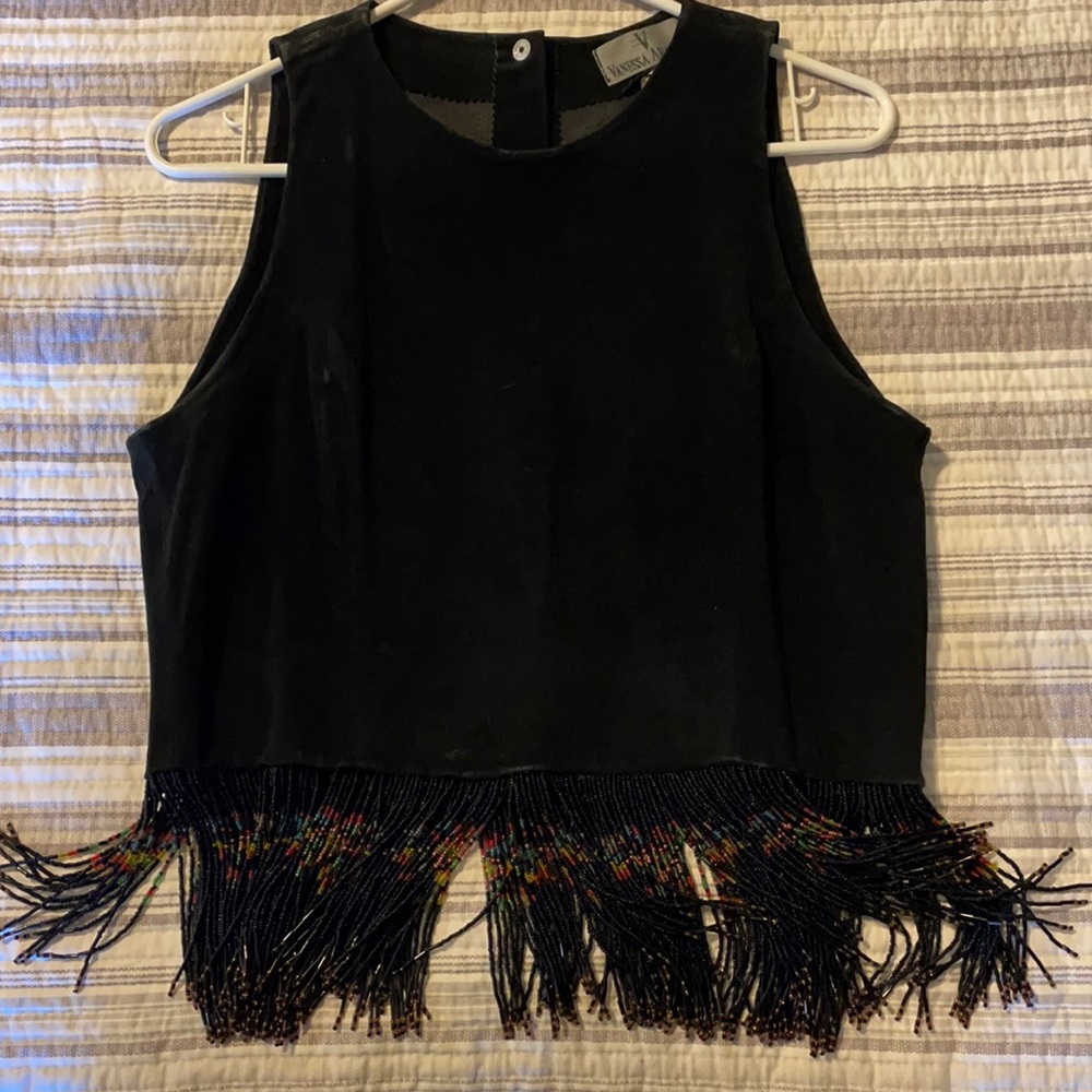 Suede Beaded Top